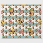 Papier Cadeau Enveloppe cadeau Sunshine Squirrels & Pineapple Pa (Plat)
