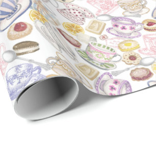 Papier Cadeau Enveloppe cadeau Tea Party