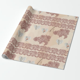 Papier Cadeau Enveloppe cadeau vintage dentelle florale