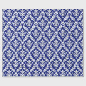 Papier Cadeau Enveloppe cadeau vintage Royal Blue Damask (Plat)