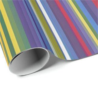 Papier Cadeau Enveloppe cadeau Vivid Rainbow Stripes - Gras et V