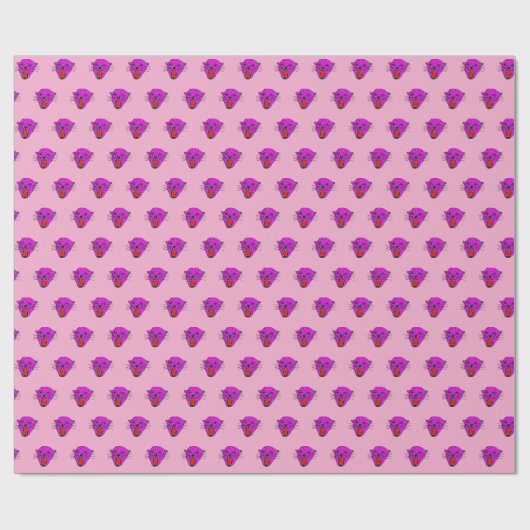 Papier Cadeau Enveloppe cadeau Wild Roar - Motif Panther rose (Plat)