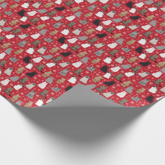 Papier Cadeau Enveloppe cadeaux de Noël pour chats (Coin)