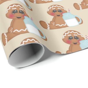 Papier Cadeau Enveloppe carrelée par fête de Noël mignonne de