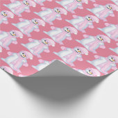 Papier Cadeau Enveloppe carrelée par fête de Noël rose joyeuse (Coin)