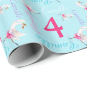 Papier Cadeau Enveloppe d'anniversaire de cygne de ballet (Coin rond)