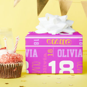 Papier Cadeau Enveloppe d'anniversaire de filles nommées faites
