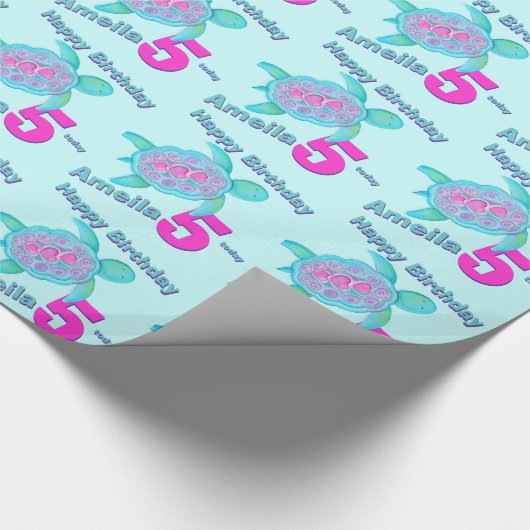 Papier Cadeau Enveloppe d'anniversaire de nom d'âge d'aqua de (Coin)