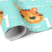 Papier Cadeau Enveloppe d'anniversaire de nom d'art de visage de (Coin rond)