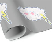 Papier Cadeau Enveloppé dans la tristesse Emo Cloud (Coin rond)