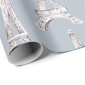 Papier Cadeau Enveloppe d'aquarelle de motif de Français de (Coin rond)