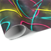 Papier Cadeau Enveloppe de cadeau 80s au néon (Coin rond)