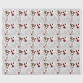 Papier Cadeau Enveloppe de cadeau adorable de Noël de chiot de (Plat)