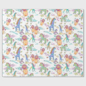 Papier Cadeau enveloppe de cadeau animale de safari de jungle (Plat)