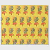 Papier Cadeau enveloppe de cadeau bleue de hibou (Plat)