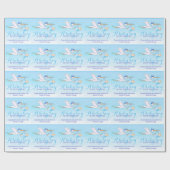 Papier Cadeau Enveloppe de cadeau bleue de motif d'art de (Plat)