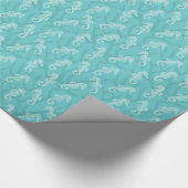 Papier Cadeau Enveloppe de cadeau bleue d'hippocampe de récif (Coin)