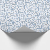 Papier Cadeau Enveloppe de cadeau bleue et blanche de damassé (Coin)
