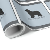 Papier Cadeau enveloppe de cadeau de chien de Terre-Neuve (Coin rond)