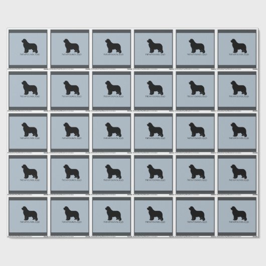 Papier Cadeau enveloppe de cadeau de chien de Terre-Neuve (Plat)