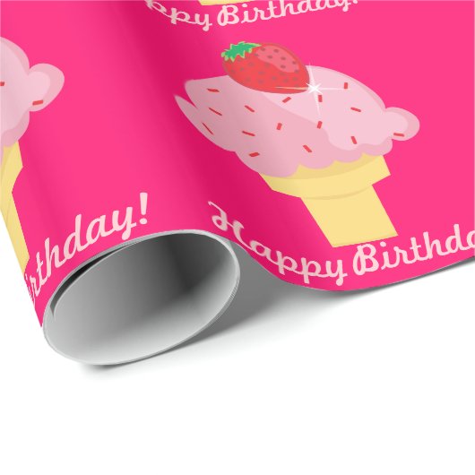 Papier Cadeau Enveloppe de cadeau de joyeux anniversaire de (Coin rond)