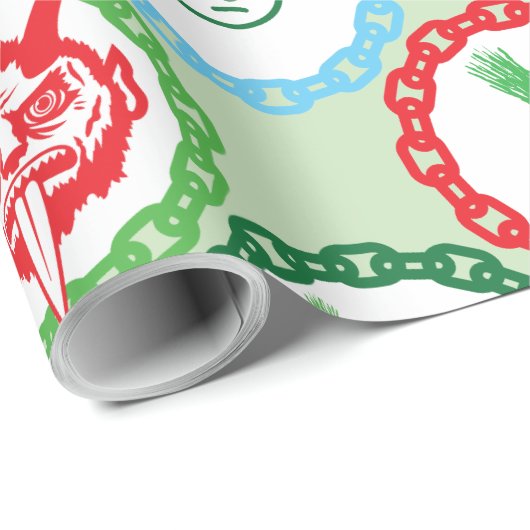 Papier Cadeau Enveloppe de cadeau de Krampus (Coin rond)