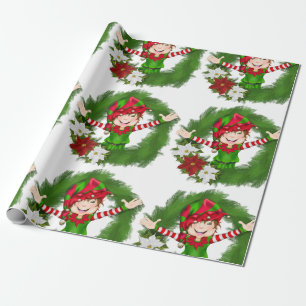 Papier Cadeau Enveloppe de cadeau de Noël d'Elf de Noël