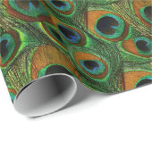 Papier Cadeau Enveloppe de cadeau de plume de paon - papier (Coin rond)