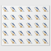 Papier Cadeau Enveloppe de cadeau de poissons de Koi de bleu et (Plat)