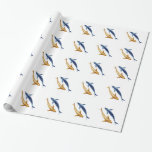 Papier Cadeau Enveloppe de cadeau de poissons de Koi de bleu et<br><div class="desc">Il n'y a rien de poisson au sujet de cette enveloppe de cadeau colorée,  comportant le poisson rouge japonais stylisé de carpe (Koi) dans un motif de répétition.</div>