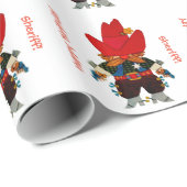 Papier Cadeau Enveloppe de cadeau de shérif de joyeux (Coin rond)