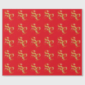 Papier Cadeau Enveloppe de cadeau d'initiales du père noël (Plat)