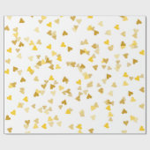 Papier Cadeau Enveloppe de cadeau d'or de confettis de coeurs (Plat)