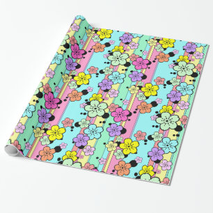 Papier Cadeau Enveloppe de cadeau en pastel de fleurs de