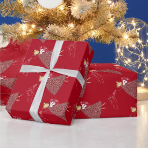Papier Cadeau Enveloppe de cadeau féerique de Noël de flocon d