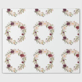 Papier Cadeau enveloppe de cadeau florale de guirlande de (Plat)