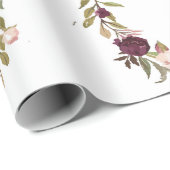 Papier Cadeau enveloppe de cadeau florale de guirlande de (Coin rond)