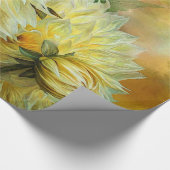 Papier Cadeau Enveloppe de cadeau jaune d'art de dahlias (Coin)