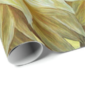 Papier Cadeau Enveloppe de cadeau jaune d'art de dahlias (Coin rond)