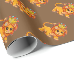 Papier Cadeau Enveloppe de cadeau mignonne du Roi Crown Jungle