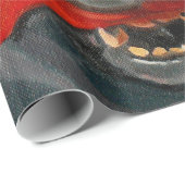 Papier Cadeau Enveloppe de cadeau noire de portrait de Labrador (Coin rond)