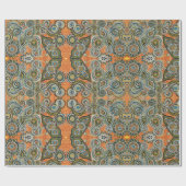 Papier Cadeau enveloppe de cadeau orange de Paisley (Plat)