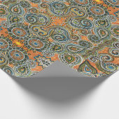 Papier Cadeau enveloppe de cadeau orange de Paisley (Coin)