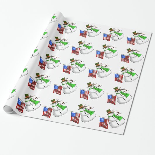 Papier Cadeau Enveloppe de cadeau patriotique de Noël de (Déroulé)