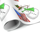 Papier Cadeau Enveloppe de cadeau patriotique de Noël de (Coin rond)