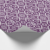 Papier Cadeau Enveloppe de cadeau pourpre et blanche de damassé (Coin)