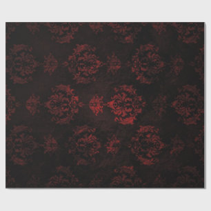 Papier Cadeau Enveloppe de cadeau rouge et noire de damassé