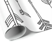 Papier Cadeau Enveloppe de cadeau tribale tirée par la main de (Coin rond)