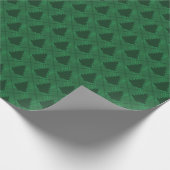 Papier Cadeau Enveloppe de cadeau verte d'arbre de Noël de plaid (Coin)