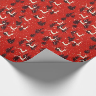 Papier Cadeau enveloppe de cadeau vintage de renne de Noël des